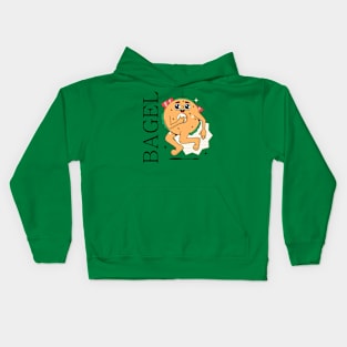 Hand Drawn Bagel Fun Kids Hoodie